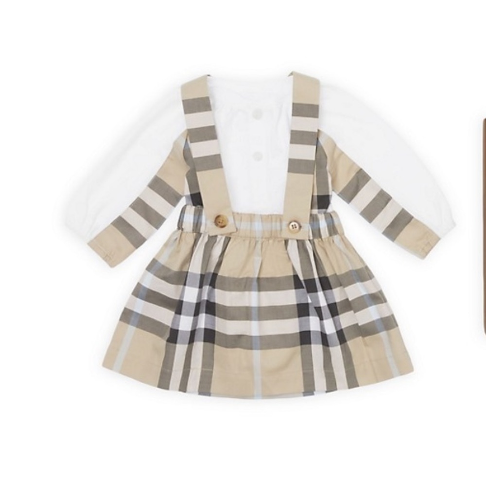 Burberry Baby Girl’s Milu 2-Piece Bodysuit & Pinafore Dress Set